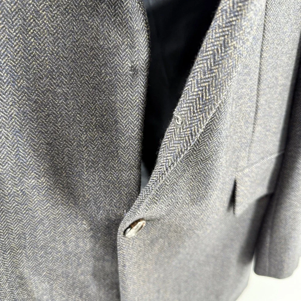Hickey Freeman Blazer 40R Madison Sport Coat Brown‎ LambsWool 2 Button *flaws*